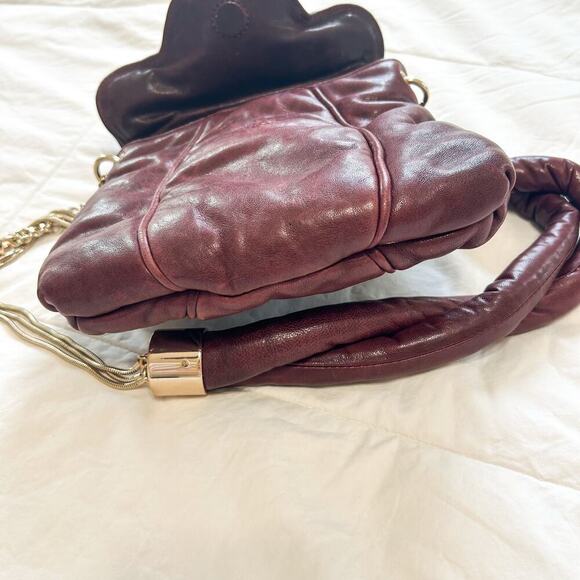 NWOT Cynthia Rowley Burgundy Leather Runway Shoulder Crossbody Bag Tassel Detail - Picture 6 of 7